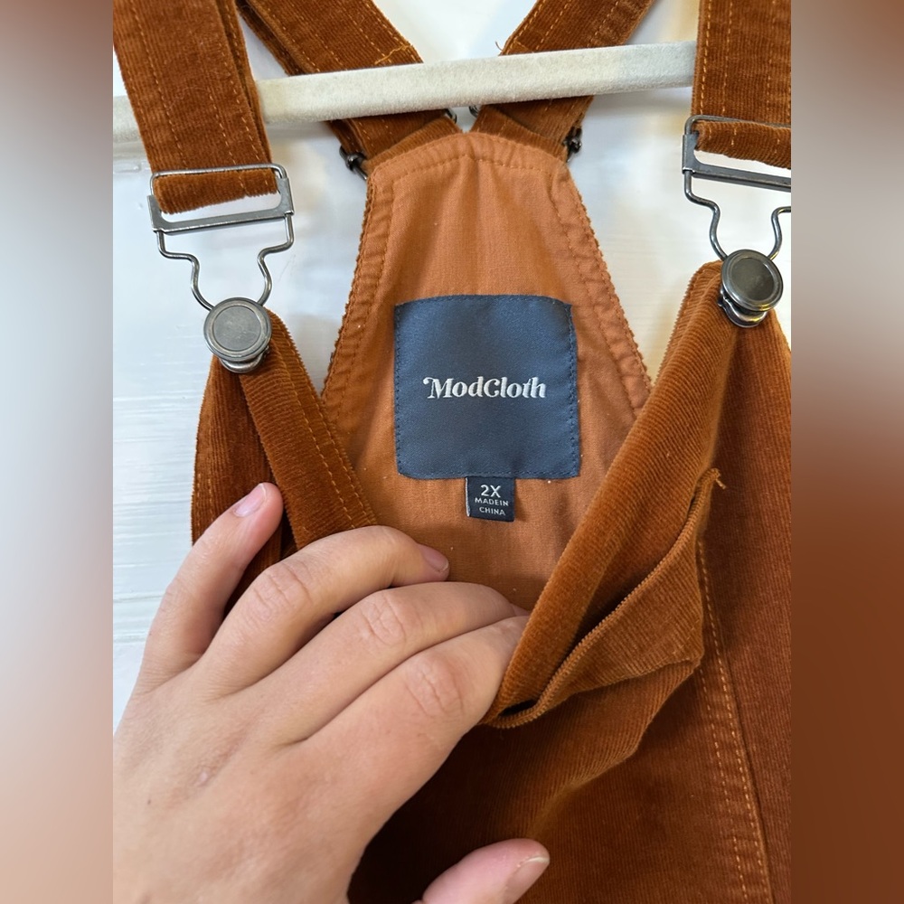 ModCloth Corduroy Rust colored Overalls - Picture 2 of 6